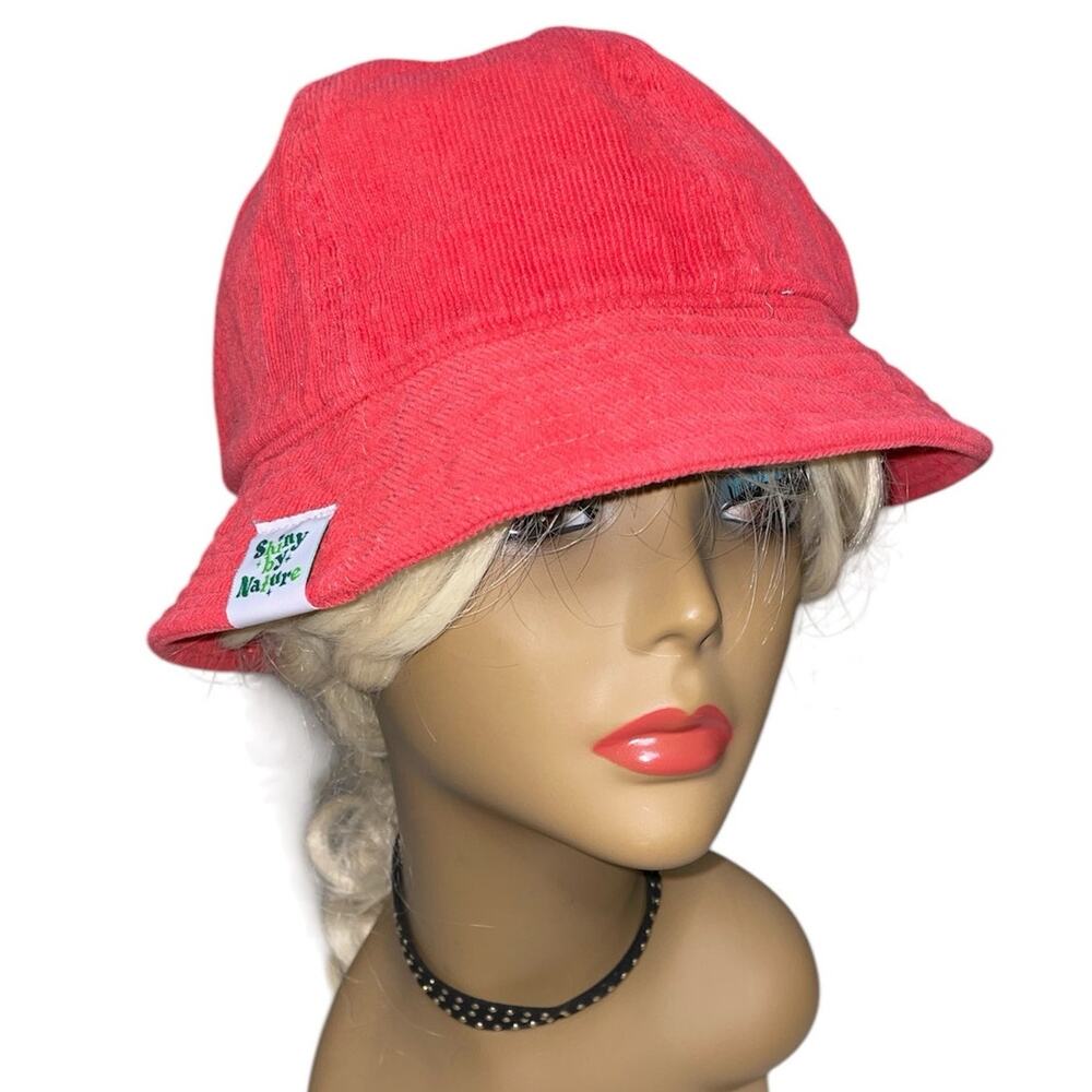Shiny By Nature Red Corduroy Bucket Hat